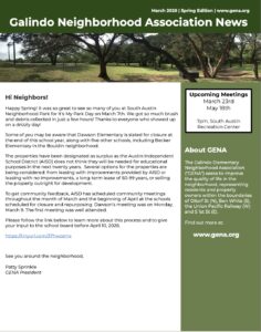 Spring Newsletter + Meeting on March 23rd!
